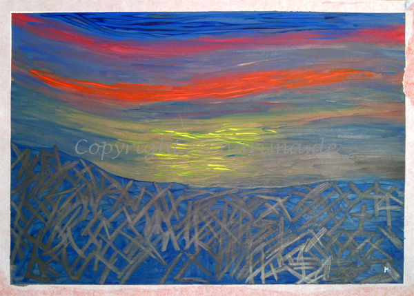  049 - Am Strand - 2019/10 - Original: Acryl auf Vlies - ca. 50 x 70 cm