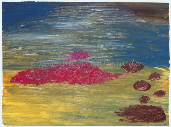 056 - Strandgut - 2020/01 - Original: Acryl auf Vlies - ca. 50 x 70 cm