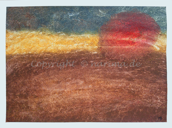061 - Feuerball - 2020/01 - Original: Acryl auf Vlies - ca. 50 x 70 cm