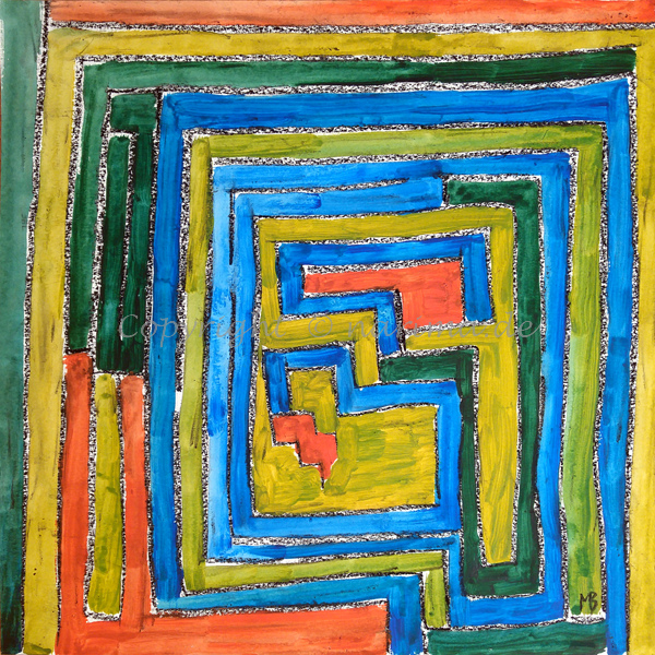 064 - Ausweg? - 2014 - Original: Acryl auf Papier - ca. 50 x 50 cm